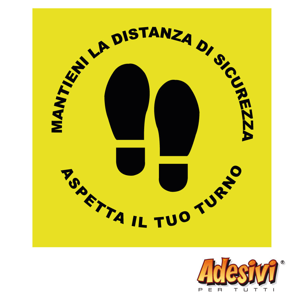 5 pz. Mantieni la distanza quadrato - adesivo calpestabile -c22