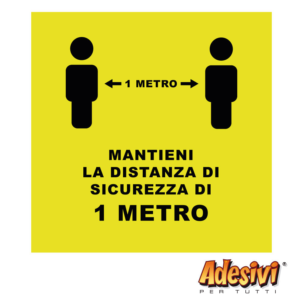 5 pz. mantieni la distanza quadrato - adesivo calpestabile -c26