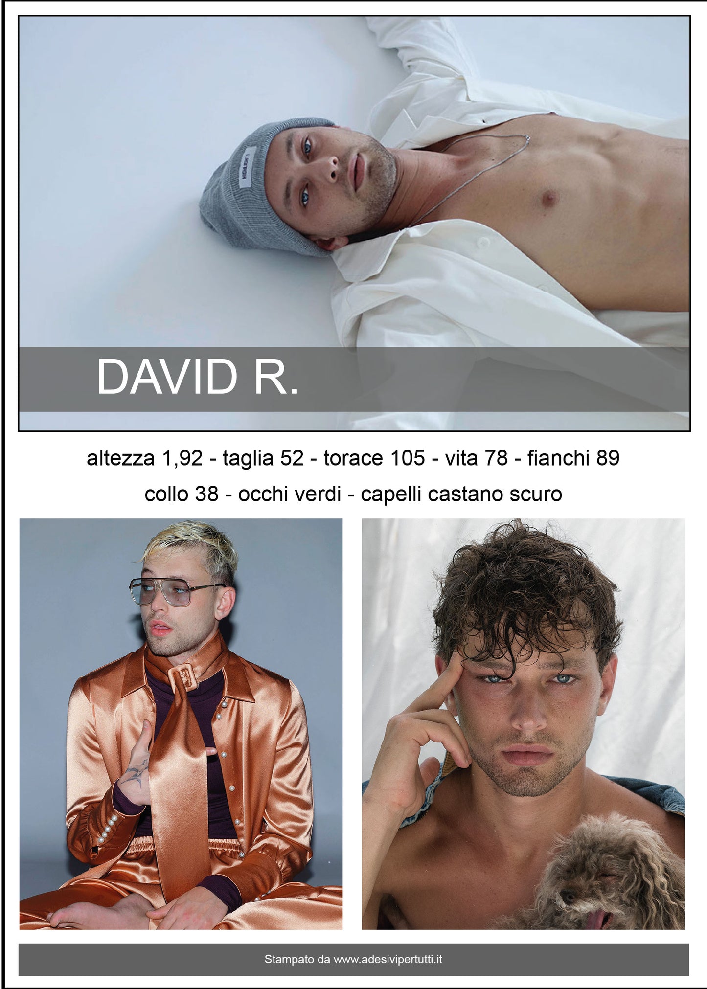 Composit fotografico per modelle/i formato 15x21 verticale mod G