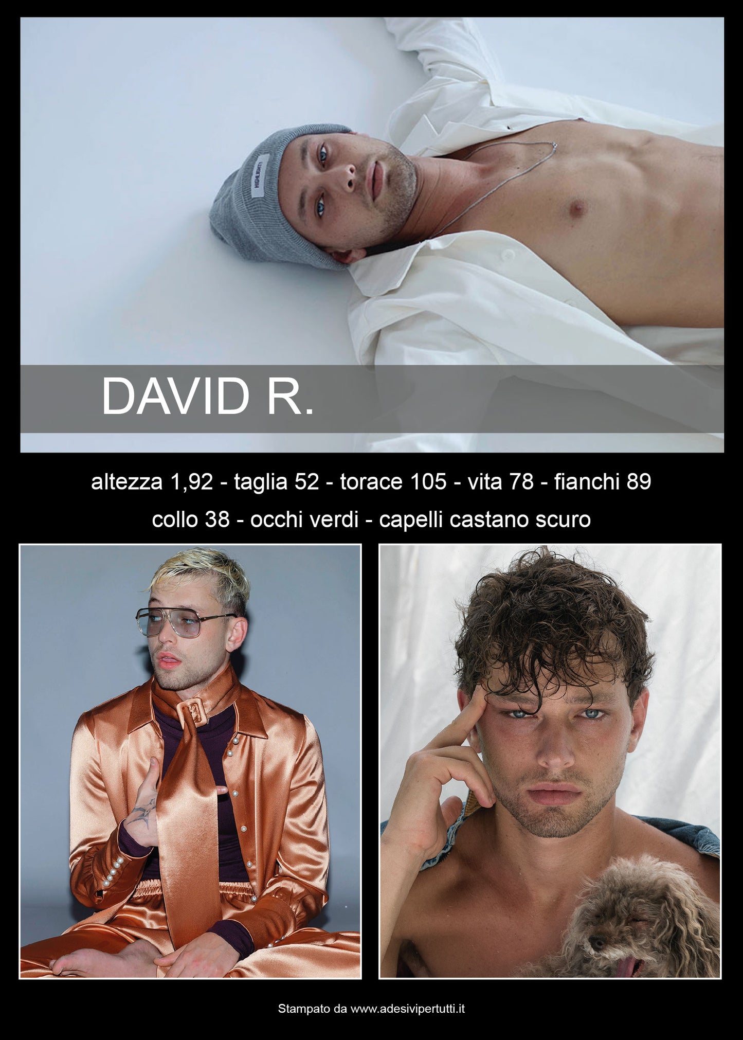 Composit fotografico per modelle/i formato 15x21 verticale mod F