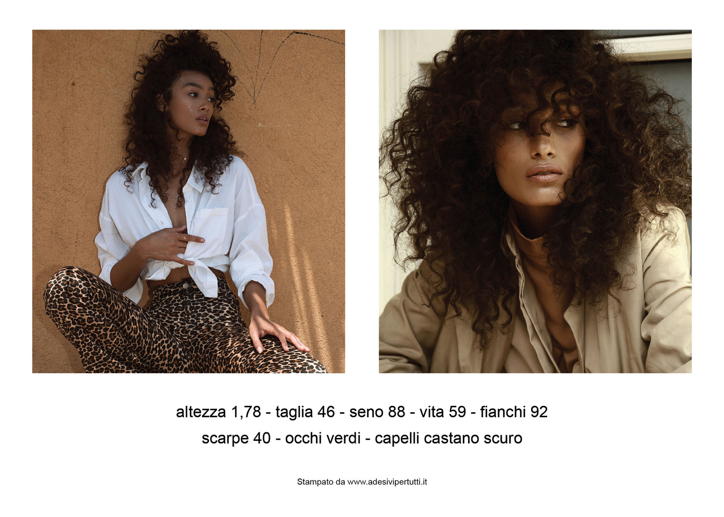 Composit fotografico per modelle/i formato 15x21 orizzontale mod N